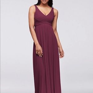 David’s Bridal Long Mesh Dress with Cowl Back